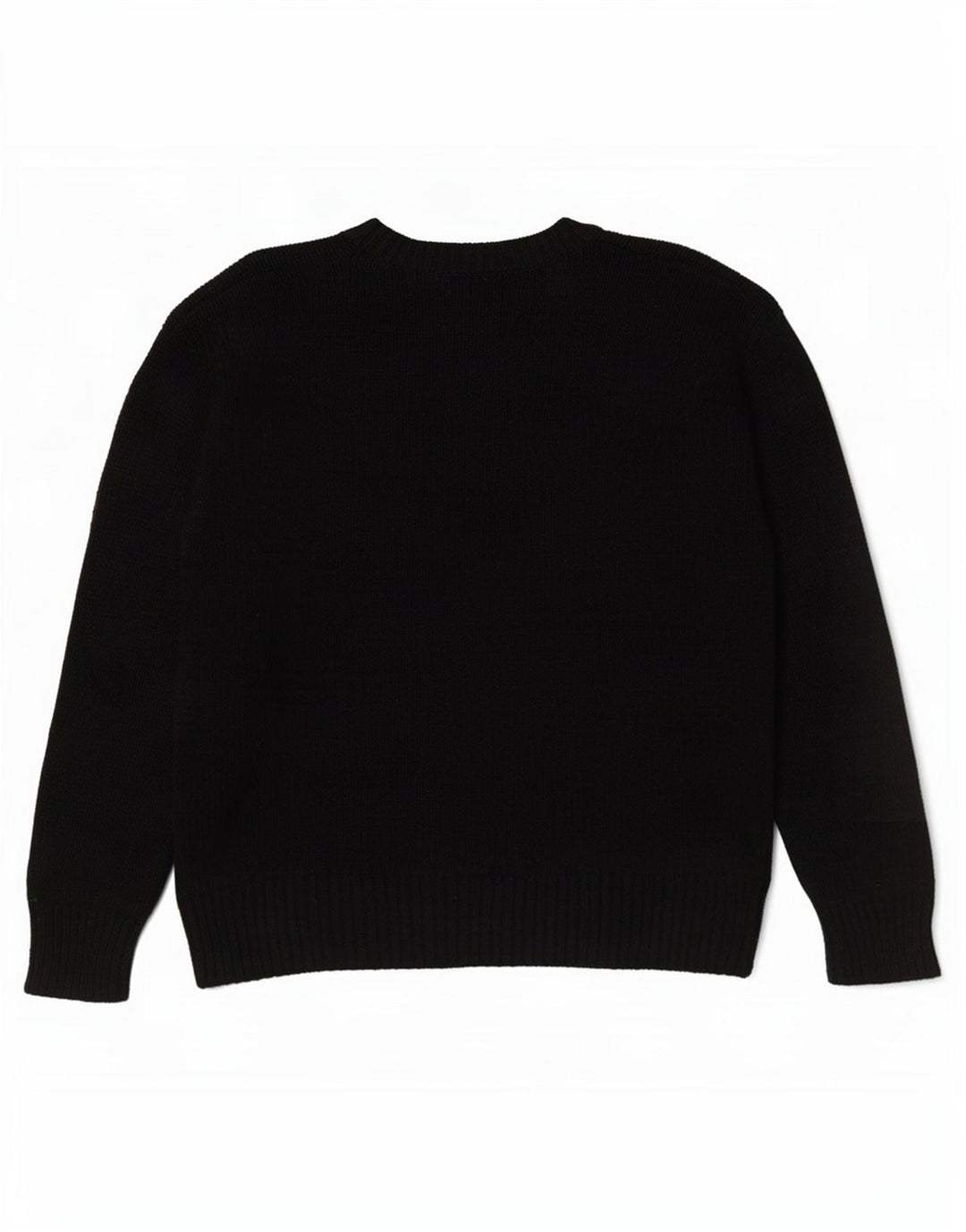 Zara Pull surdimensionné à col rond pour femme UK 16 Large Noir Polyester
