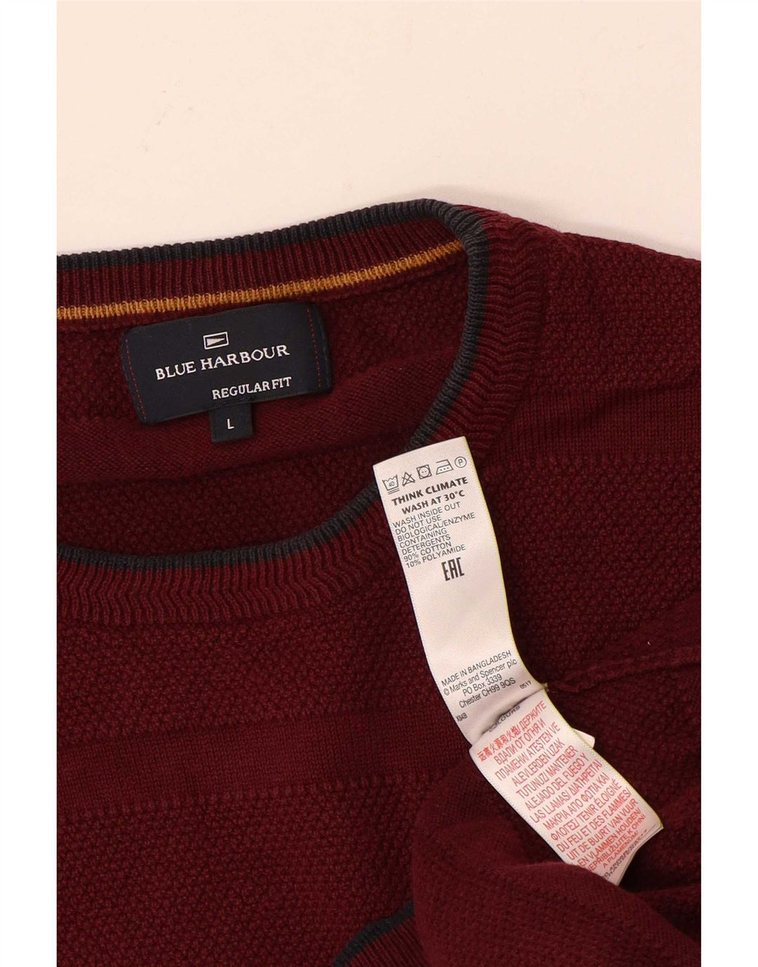 Marks & Spencer Pull à col rond Blue Harbour pour homme, grand marron