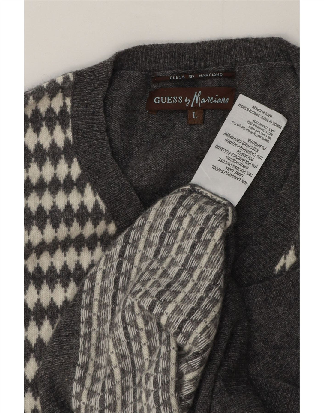 Guess By Marciano Débardeur pour homme en laine géométrique grise