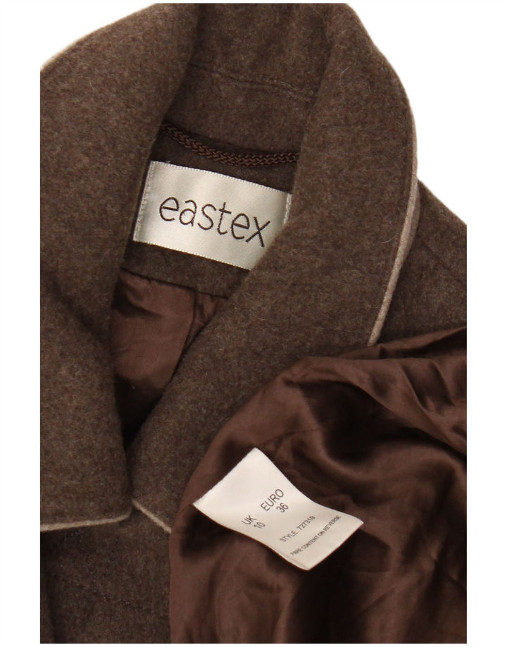 Eastex Duffle Coat Femme UK 10 Petite Laine Marron