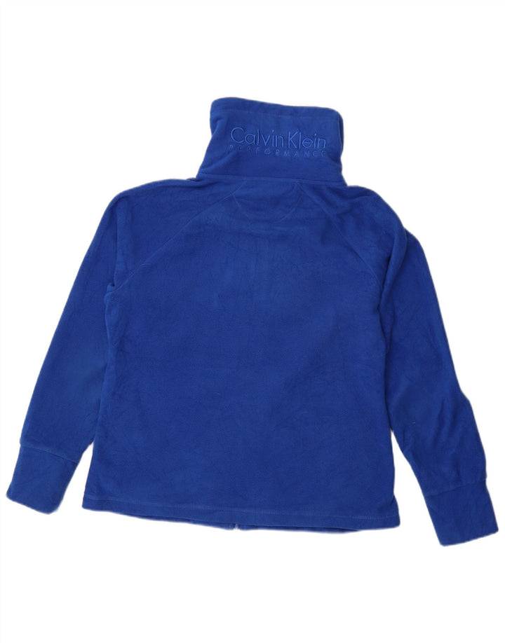 CALVIN KLEIN Veste polaire graphique pour femme UK 14 Bleu moyen Polyester