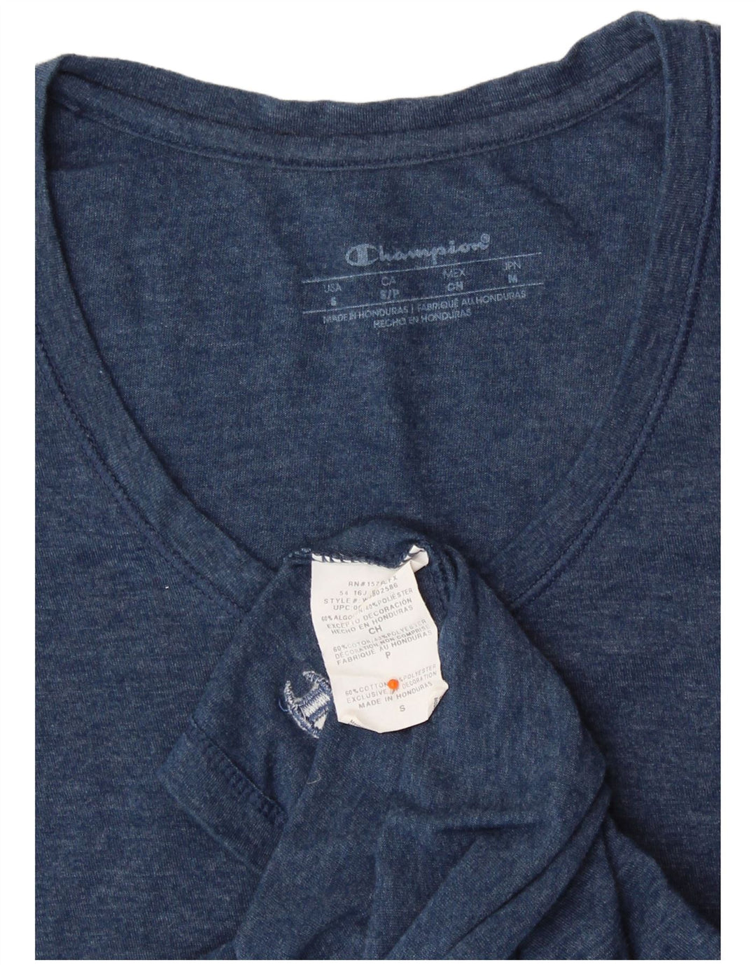 CHAMPION T-Shirt Femme Top UK 8 Small Bleu Coton