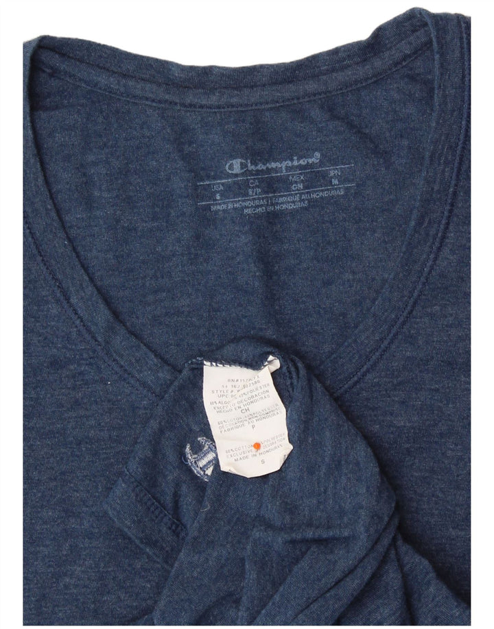 CHAMPION T-Shirt Femme Top UK 8 Small Bleu Coton