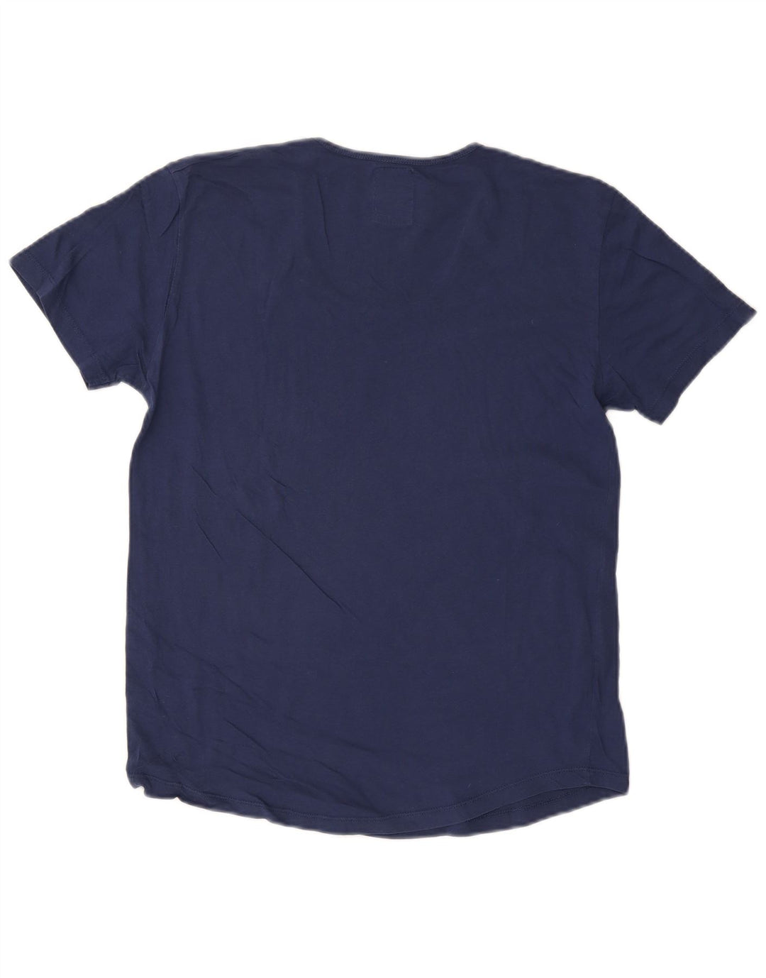 ZARA Femme T-Shirt Top UK 14 Large Bleu Marine Coton