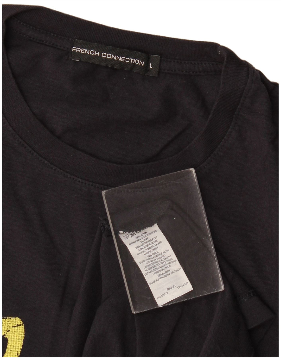 French Connection T-Shirt Graphique Homme Grand Noir Coton