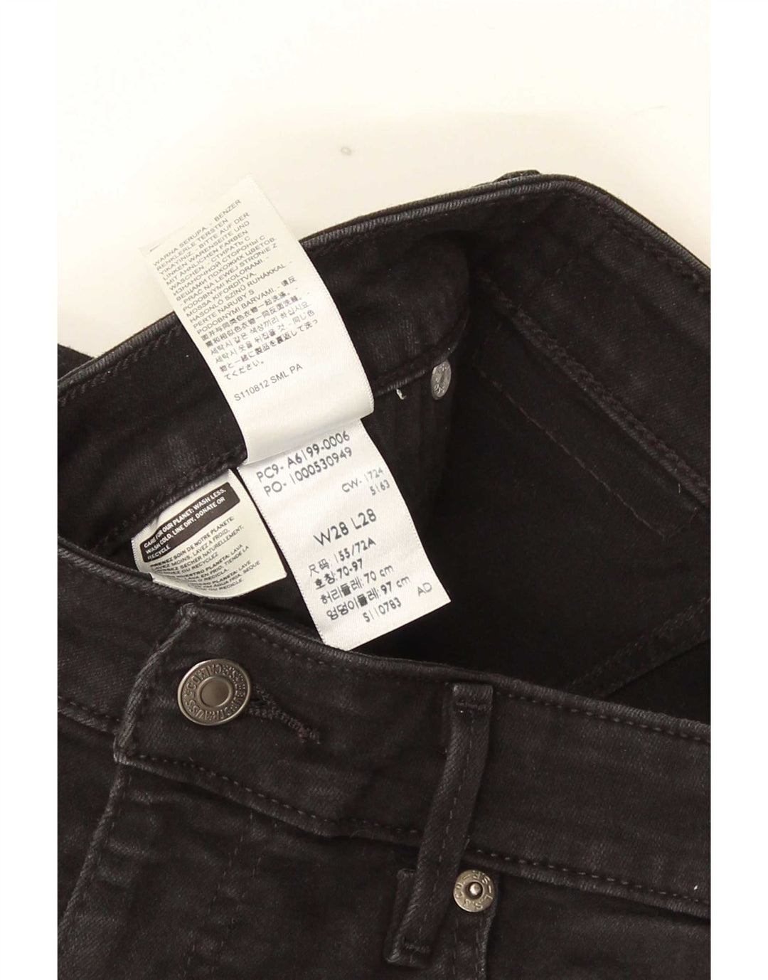 Levi's Jean Slim 712 Femme W28 L28 Coton Noir