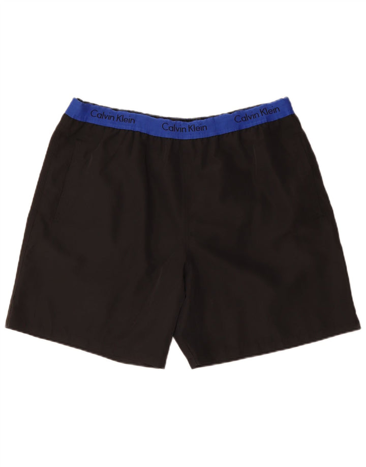 CALVIN KLEIN Short de Bain Graphique Homme XL Noir Colorblock Polyester