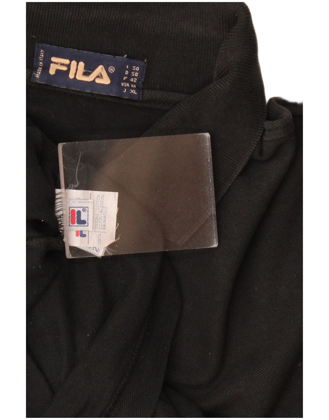 Fila Polo à manches longues homme IT 50 coton noir moyen