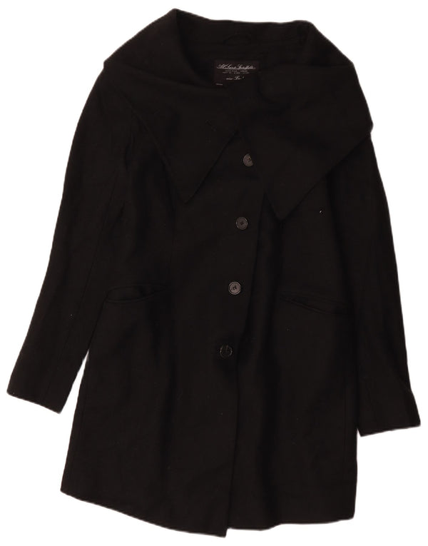 All Saints Manteau Femme UK 12 Laine Noir Moyen