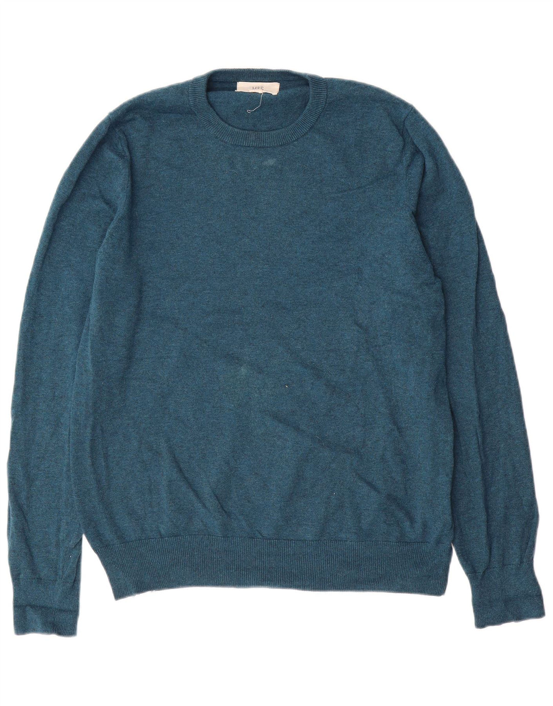 Marks & Spencer Pull Col Rond Homme Bleu Moyen Coton