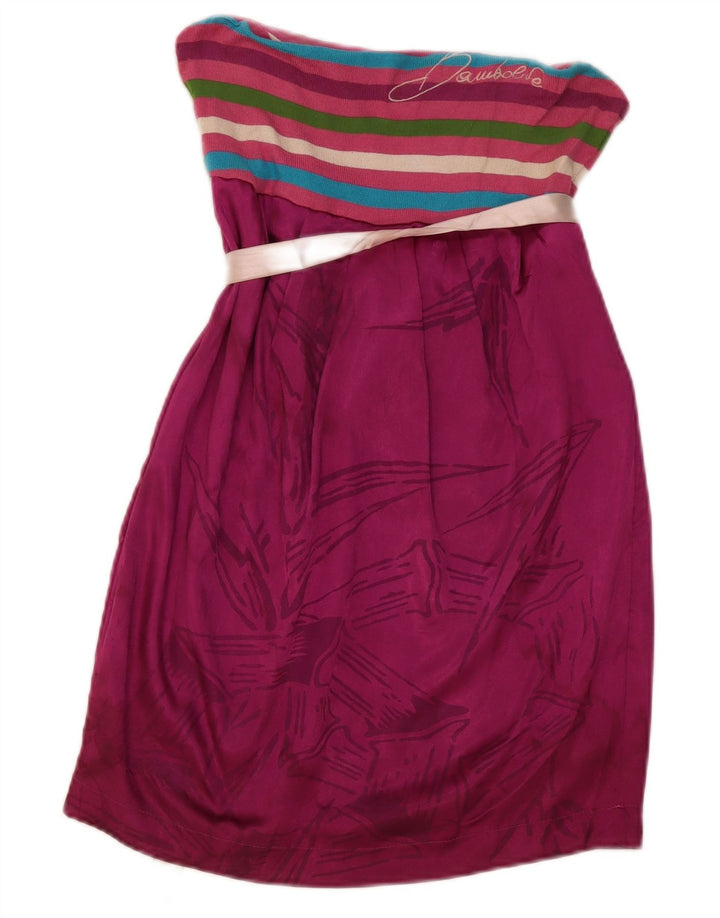 robe bustier femme vintage UK 12 Polyester rayé rose moyen