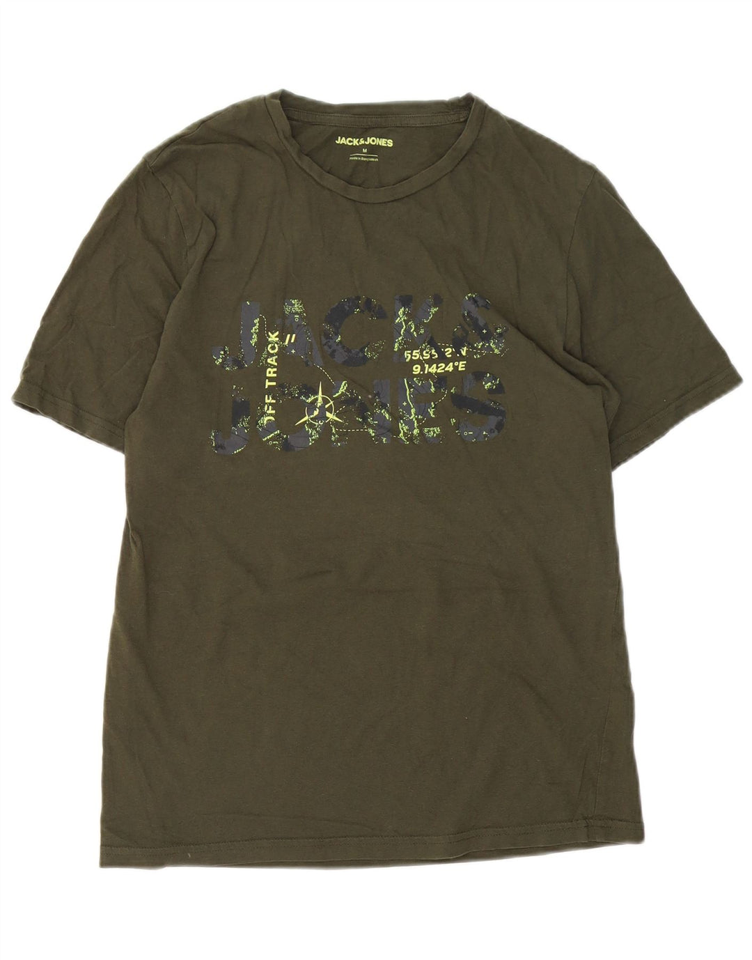 Jack & Jones Haut T-Shirt Graphique Homme Kaki Moyen Coton