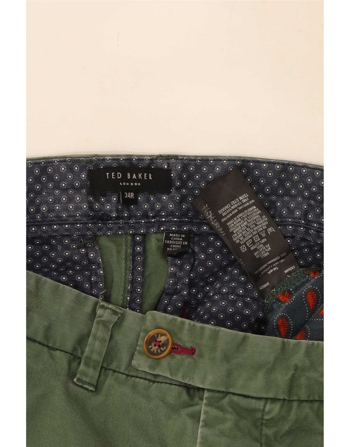 Ted Baker Pantalon Chino Regular Homme W34 L30 Vert Coton