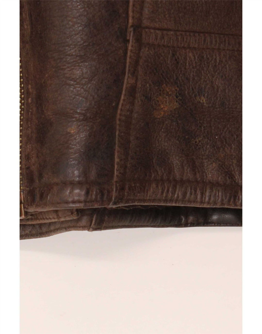 Veste en cuir Sherpa homme vintage UK 40 Grand Marron