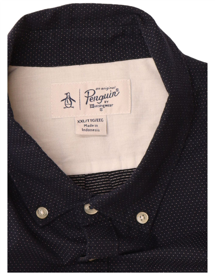 Penguin Chemise Homme 2XL Bleu Marine Tacheté Coton