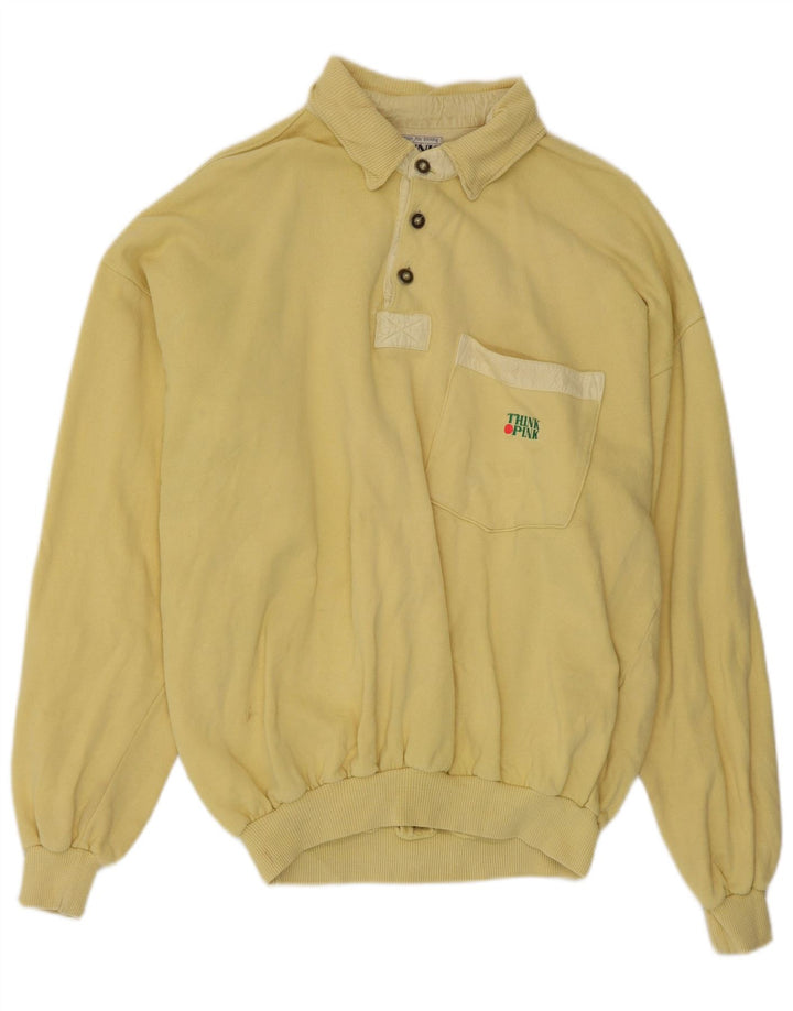 Think Pink Pull col polo pour homme IT 50 Coton jaune moyen
