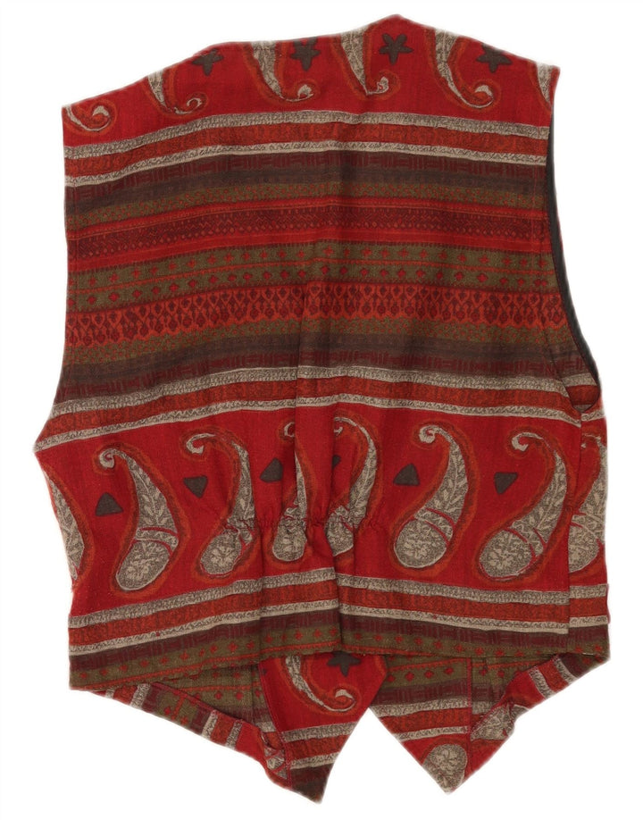 gilet femme vintage IT 44 Moyen Bourgogne Paisley Polyester