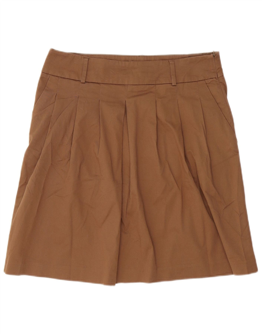Zara Jupe trapèze plissée pour femme Large W34 Marron