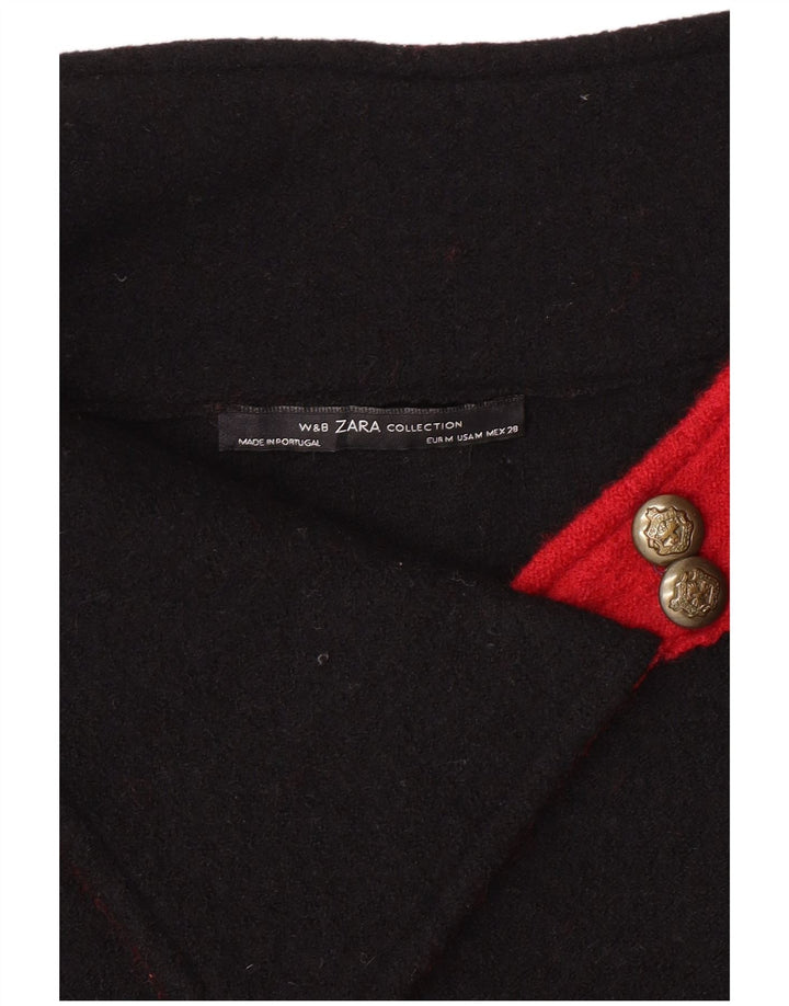 ZARA Pull à col châle pour femme UK 14 Rouge moyen Colourblock