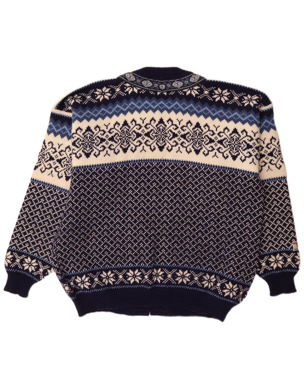 Nordstrikk Cardigan coupe classique pour homme XL Bleu marine Fair Isle