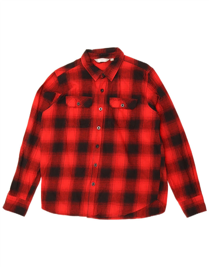 Mountain Warehouse Chemise en flanelle pour homme en coton à carreaux rouges
