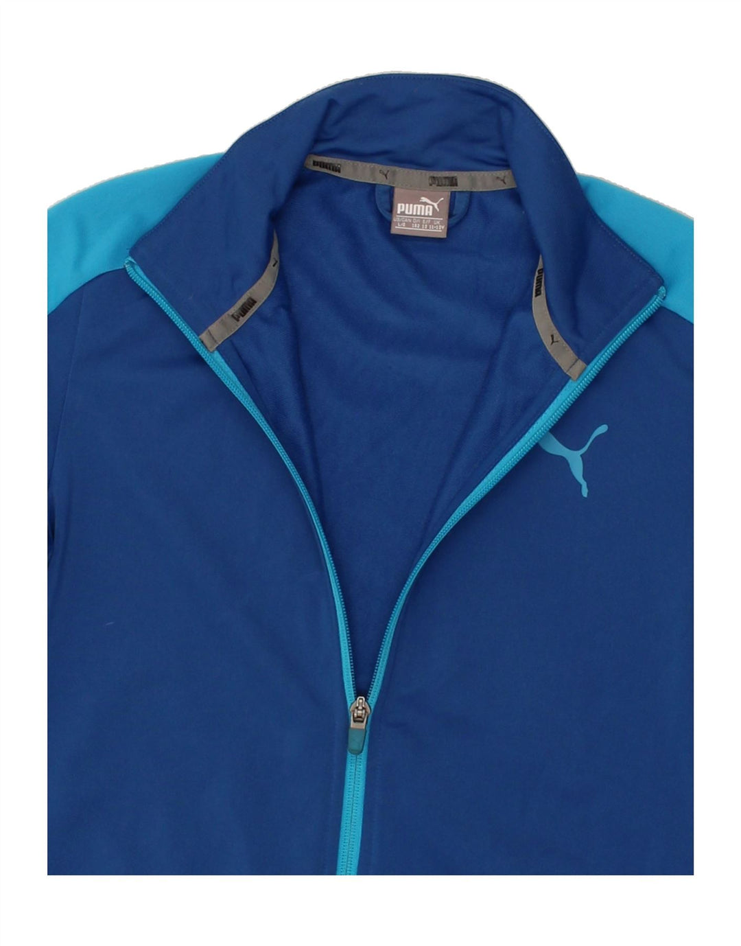 PUMA Boys Tracksuit Top Jacket 11-12 Years Large Blue Colourblock Vintage Puma and Second-Hand Puma from Messina Hembry 