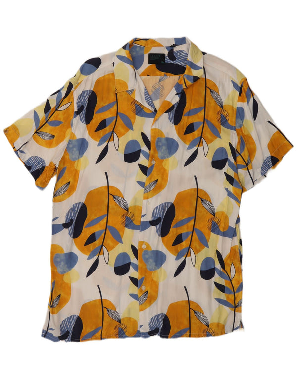 Chemise à manches courtes vintage pour hommes 2XL Viscose florale multicolore