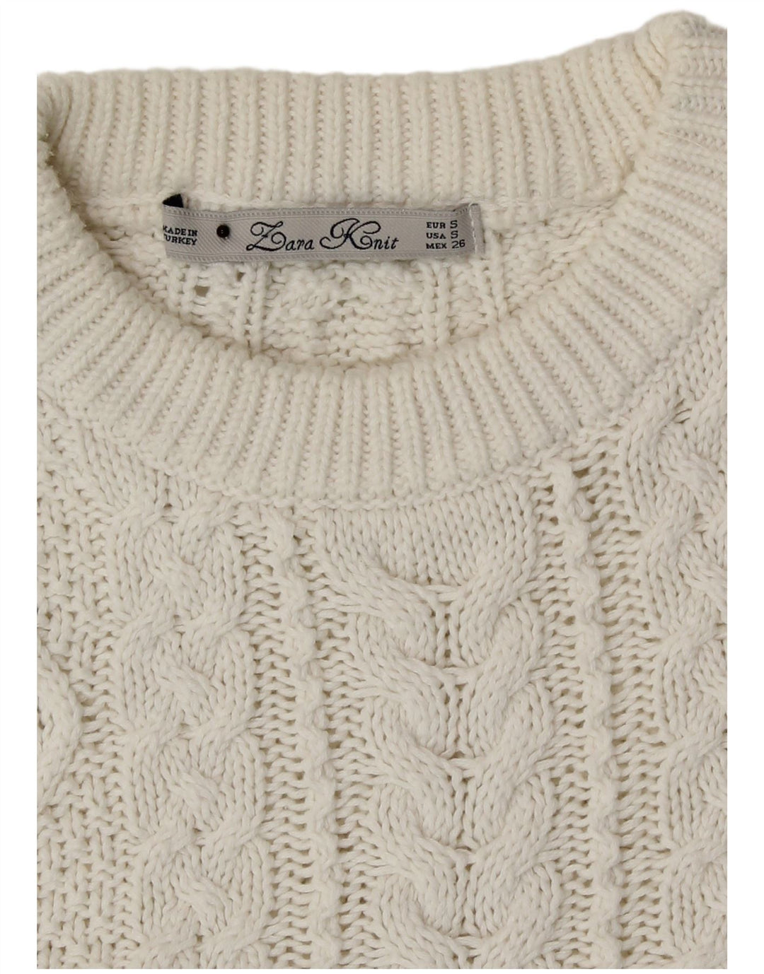 Zara Pull col bateau pour femme UK 10 Petit Blanc