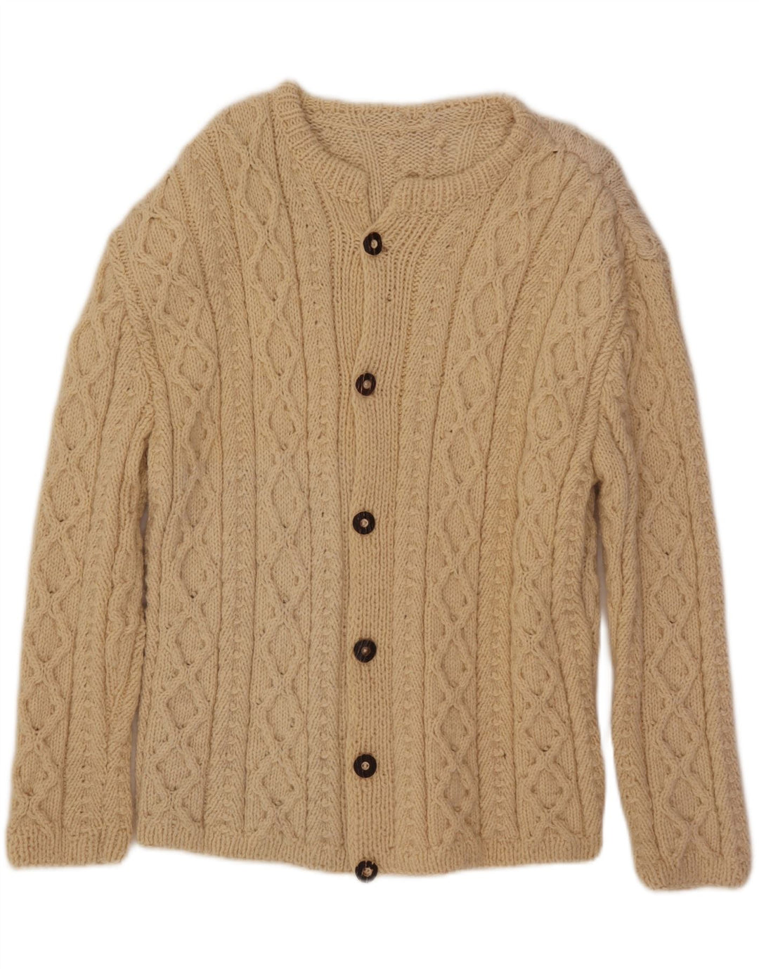 vintage Mens Cardigan Pull Grand Beige