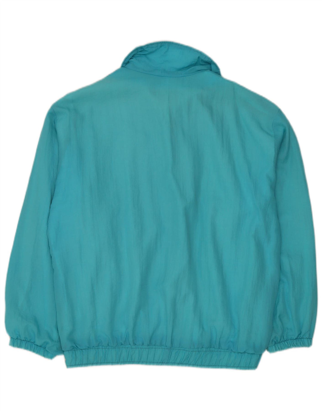 vintage Mens Survêtement Top Veste XL Turquoise Colourblock Rayonne