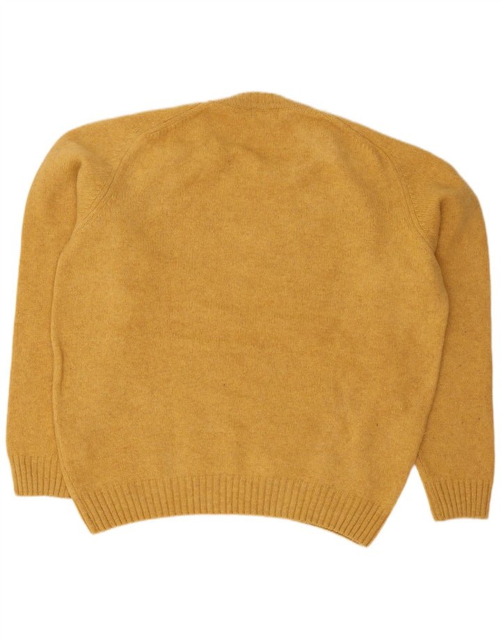 Zara Pull ras du cou pour homme XL en laine jaune