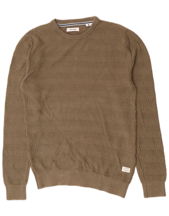 Jack & Jones Pull Col Rond Homme Vert Moyen Géométrique Coton