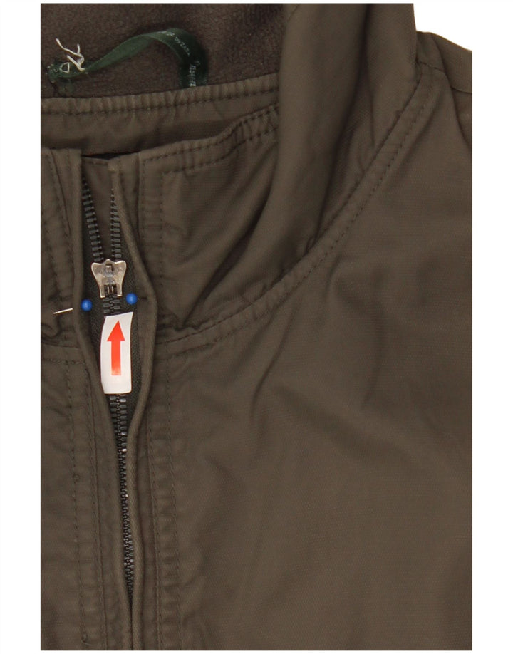 Zara Bomber Jacket Homme UK 40 Large Kaki Nylon