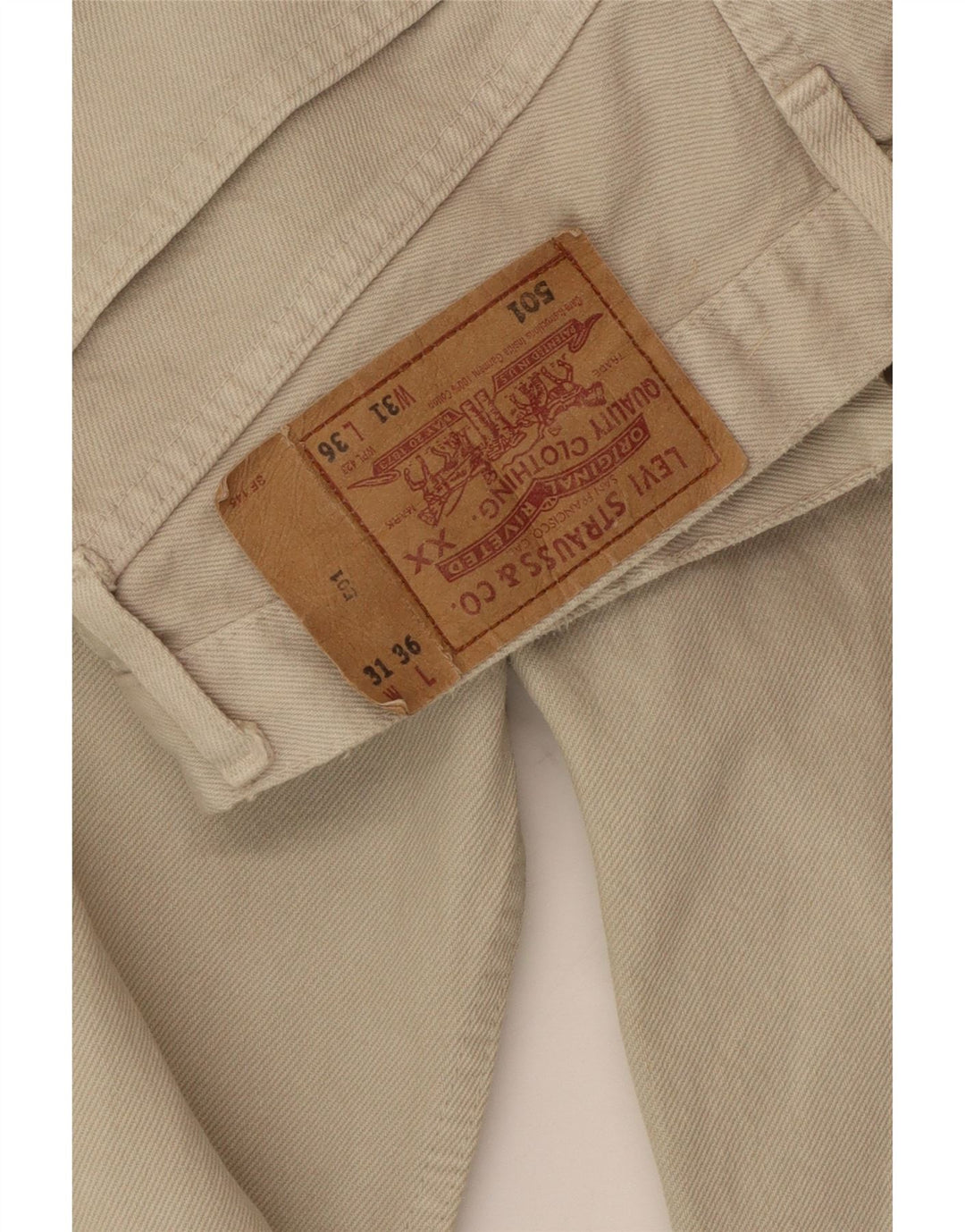 Levi's Pantalon Droit 501 Casual W31 L30 Homme Beige