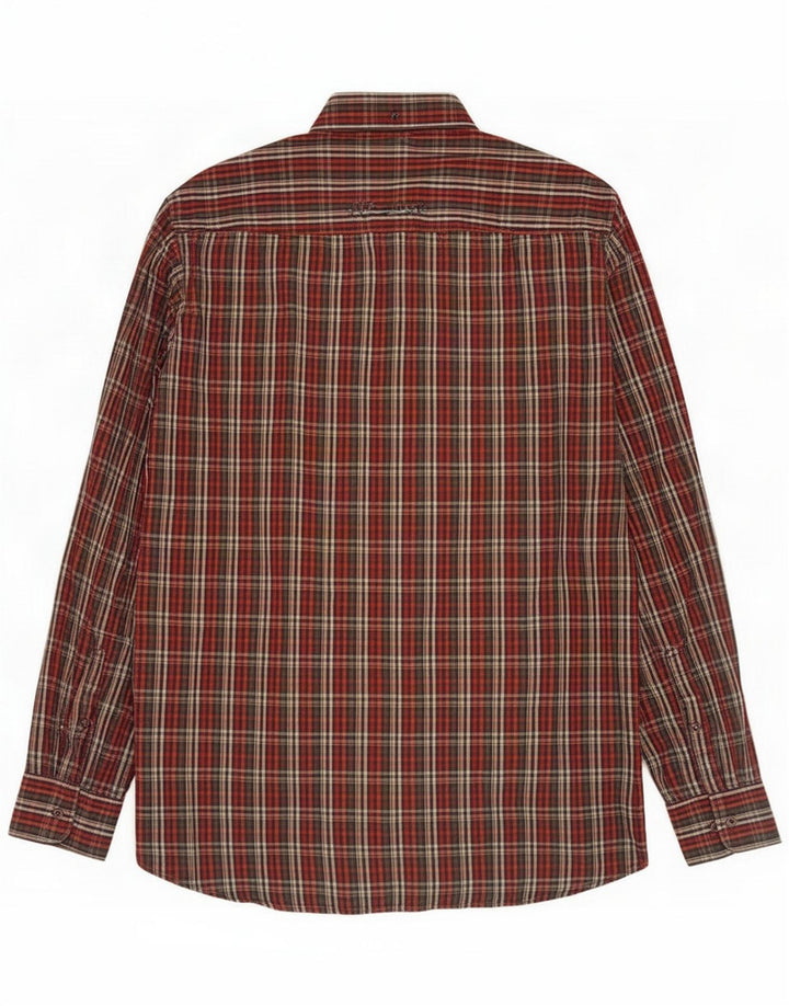 Chemise homme Camel Active coton à carreaux rouge moyen