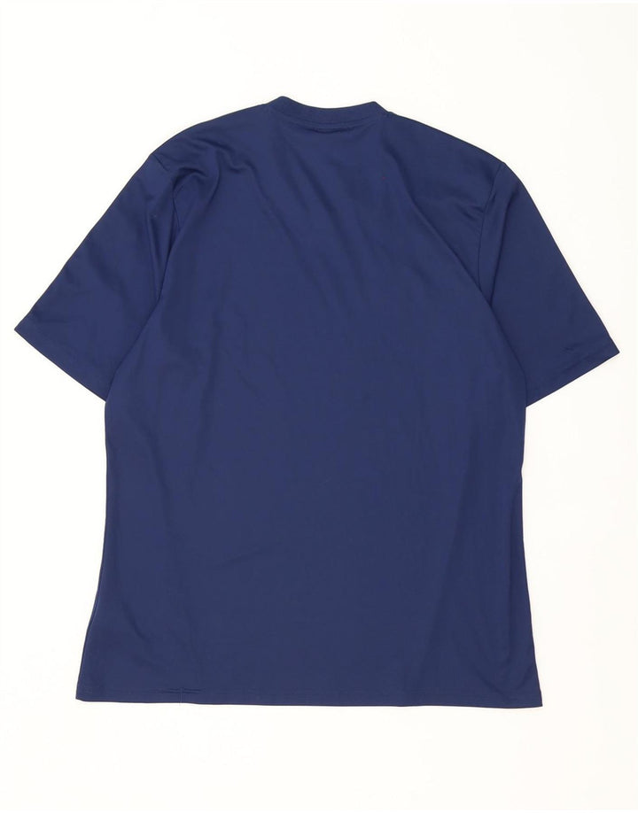 T-shirt pour hommes Adidas Climalite XL Bleu marine rayé en polyester