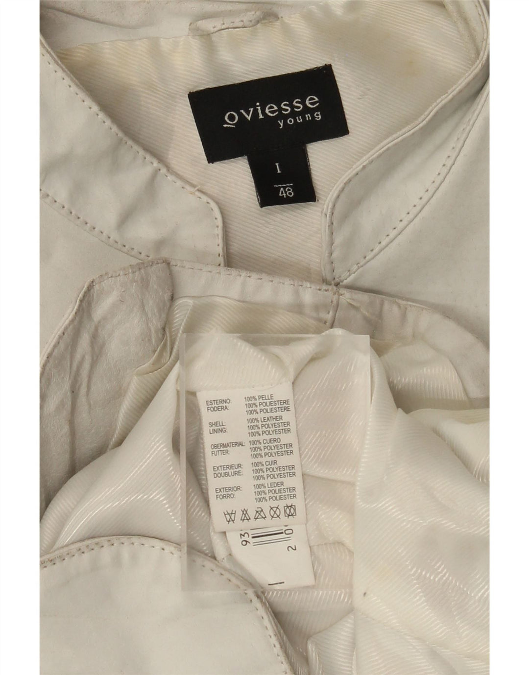 Veste en cuir femme Oviesse IT 48 XL cuir blanc