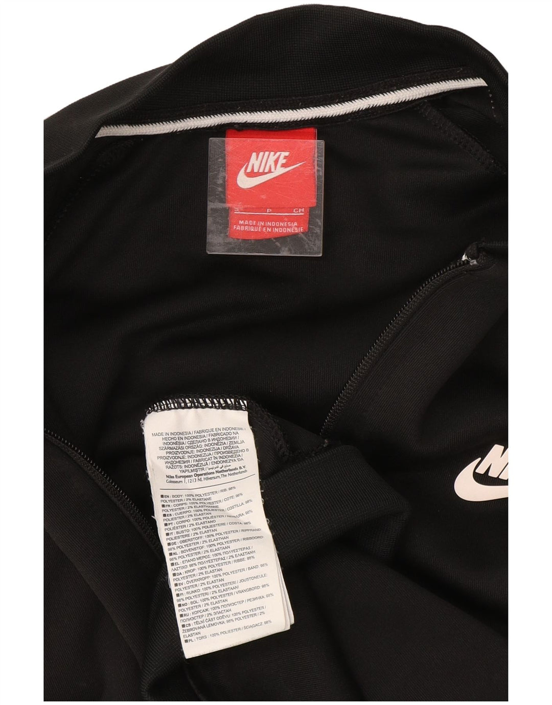 NIKE Veste de survêtement surdimensionnée pour femme UK 10 Small Black Colourblock