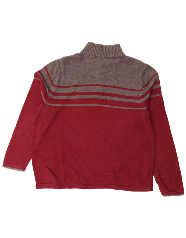 Eddie Bauer Pull à col zippé pour homme XL en coton color block marron