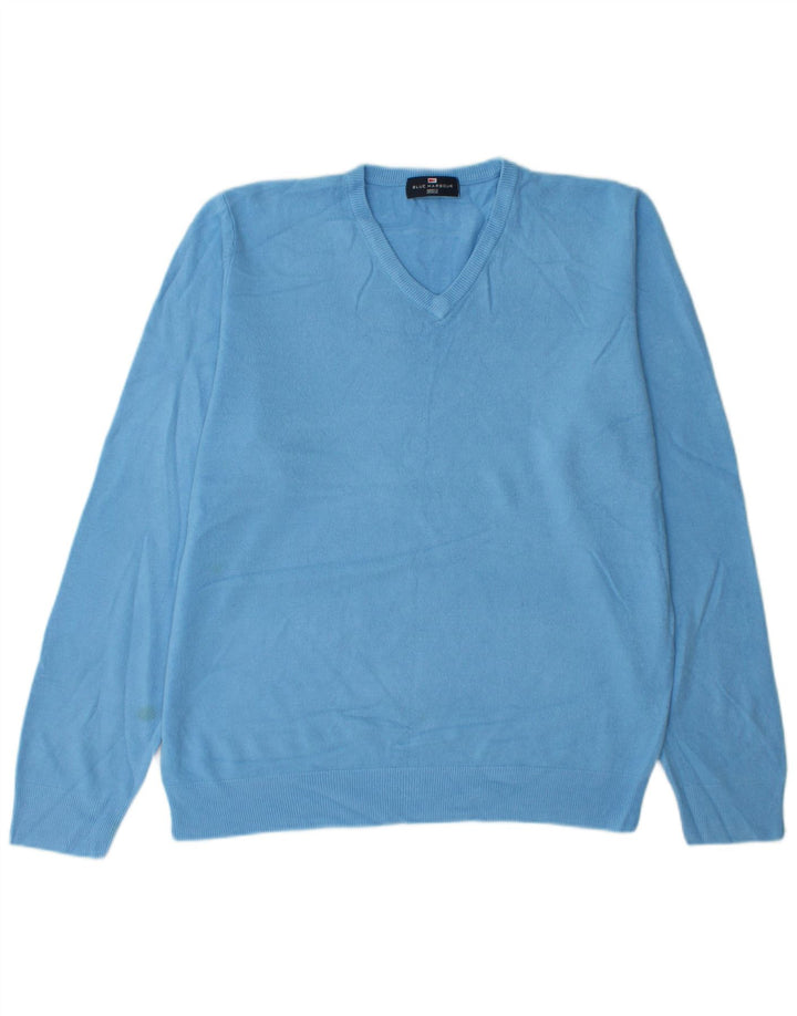 Marks & Spencer Pull col V pour homme en acrylique bleu Taille L