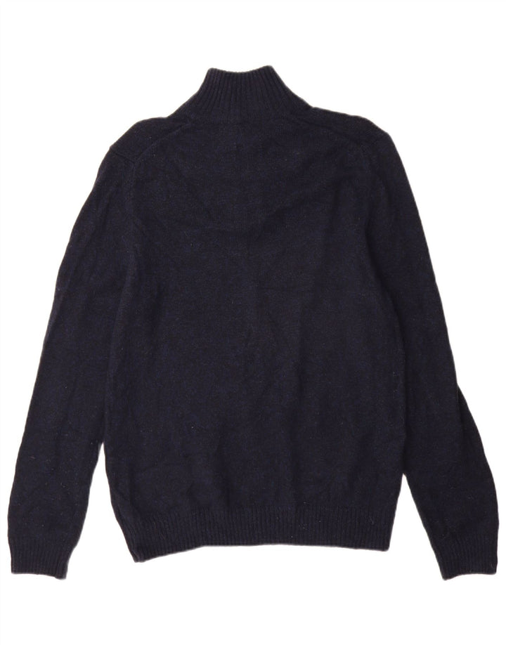 Marks & Spencer Pull col zippé homme bleu marine moyen laine d'agneau