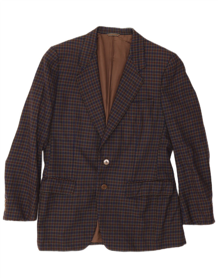 Aquascutum Veste blazer à 2 boutons pour homme UK 38 Medium Vichy multicolore
