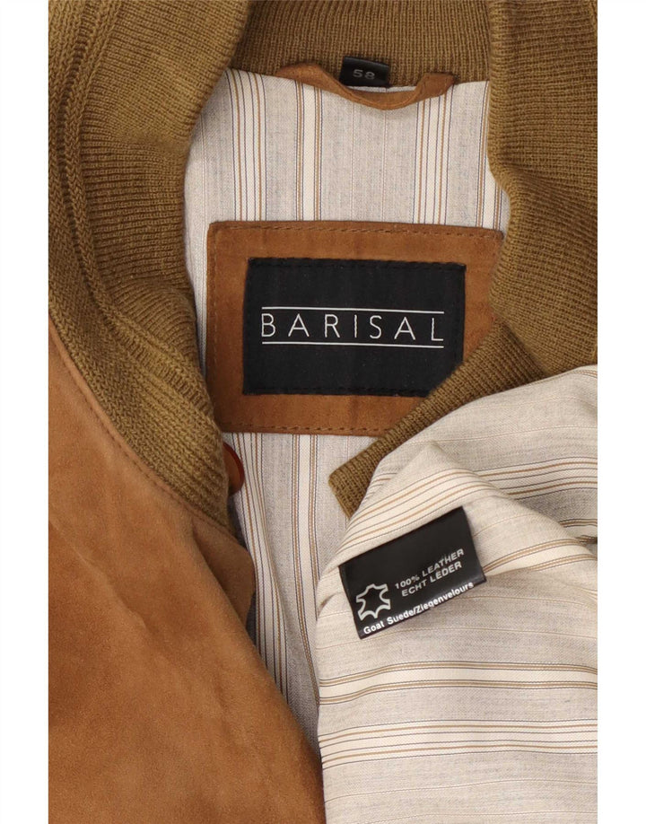 Barisal Blouson Bomber En Daim Homme IT 58 4XL Cuir Beige