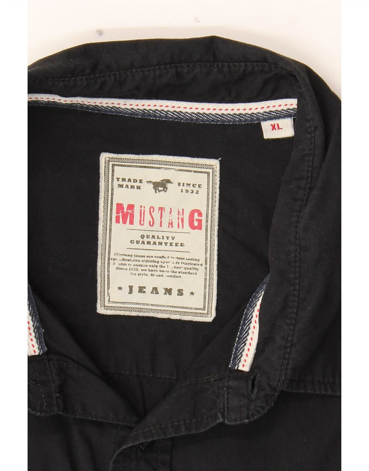 MUSTANG Mens Shirt XL Black Vintage Mustang and Second-Hand Mustang from Messina Hembry 
