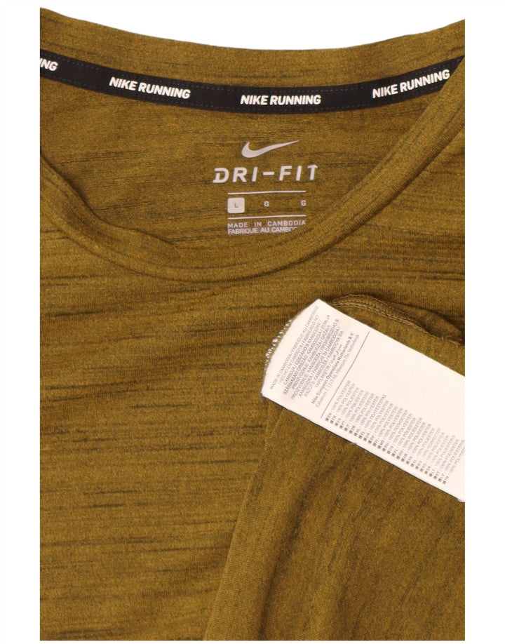 NIKE T-shirt Dri Fit pour hommes en polyester moucheté kaki grand