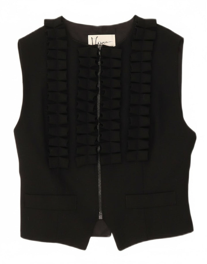 gilet femme vintage UK 16 Petite laine noire