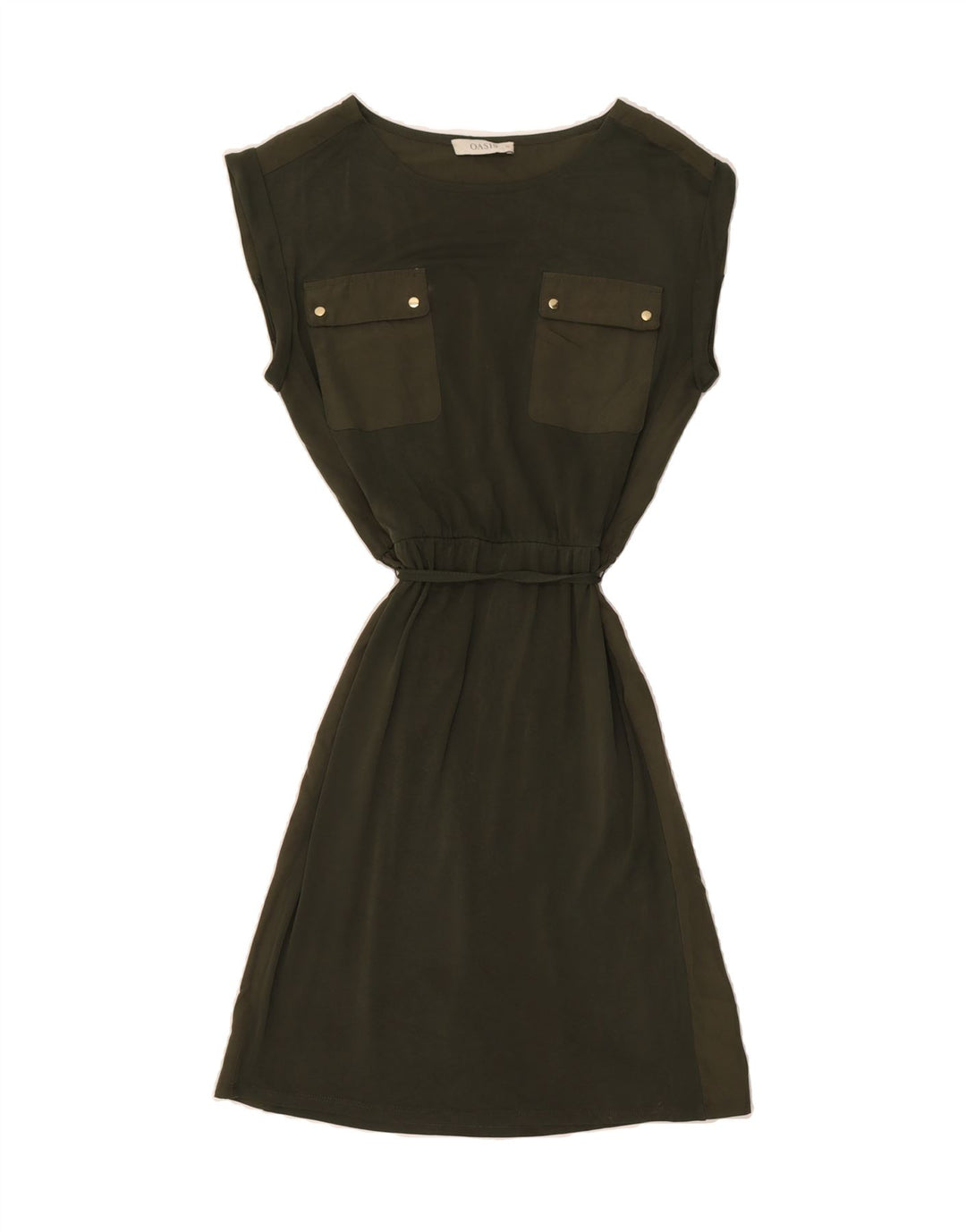 OASIS Womens Sleeveless Basic Dress UK 6 XS Khaki Modal Vintage Oasis and Second-Hand Oasis from Messina Hembry 