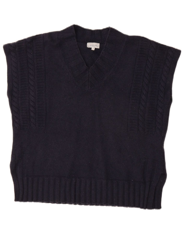 JIGSAW Débardeur surdimensionné pour femme UK 10 Petite laine bleu marine