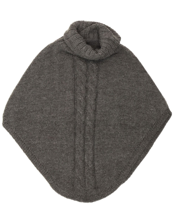 vintage Femme Poncho Jumper Taille Unique Gris