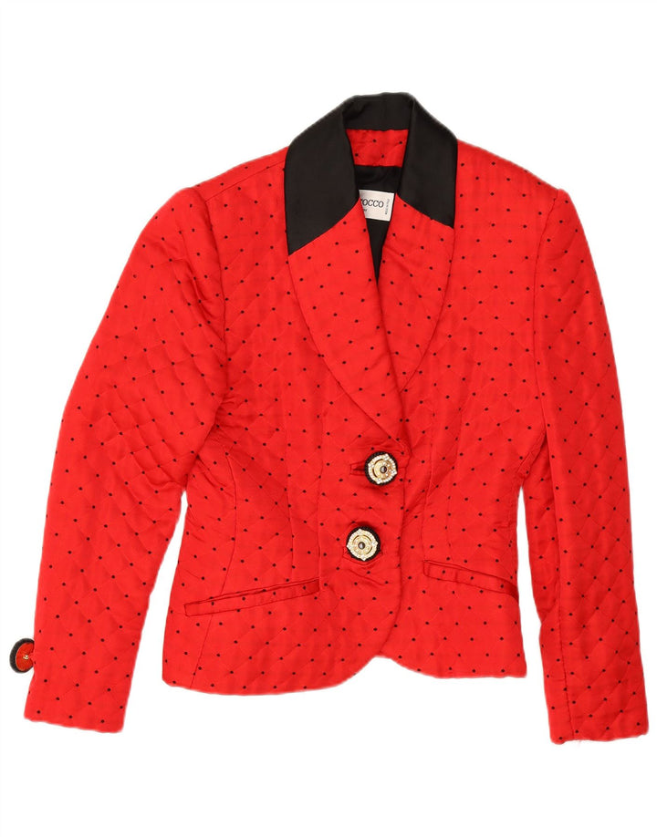 Roccobarocco Veste blazer à 2 boutons pour femme IT 44 Acrylique tacheté rouge moyen